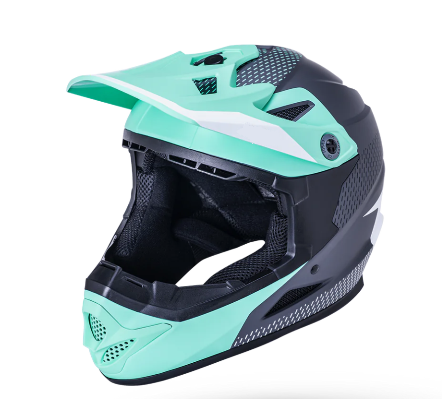 Kids Helmet Full Face Motocross Y M Teal